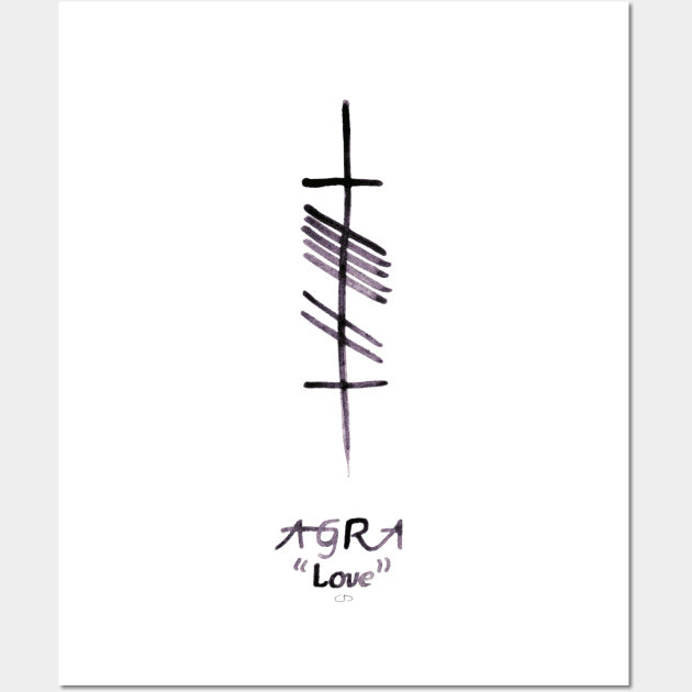 Love in Ogham Script Wall Art by Art By Cleave